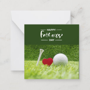 Father's Day to golf Dad in green with love Note Card