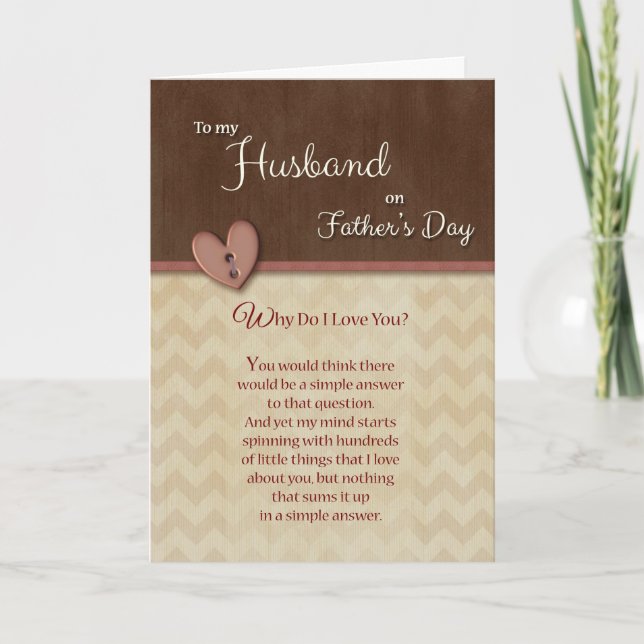 Father's Day to Husband - Why Do I Love You? Card (Front)