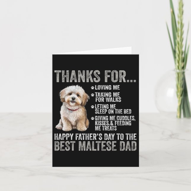 Fathers Day To The Best Maltese Dad - Maltese Dog  Card (Front)