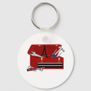 Father's Day Tool Box Initial A Keychain