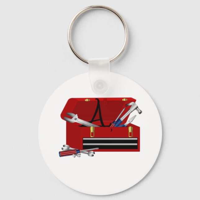 Father's Day Tool Box Initial A Keychain (Front)