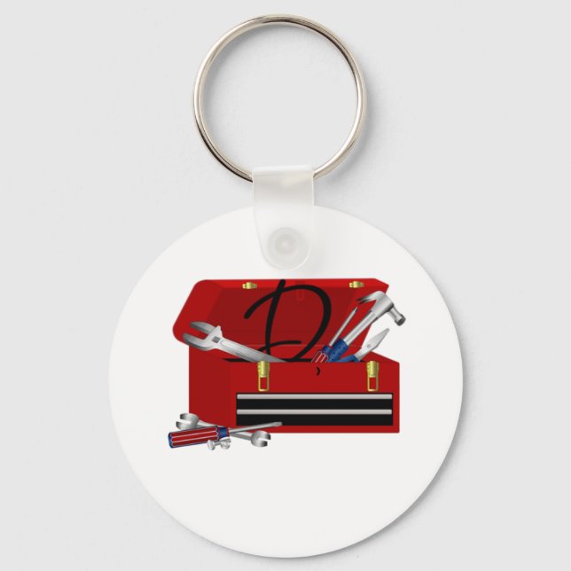 Father's Day Tool Box Initial D Keychain (Front)
