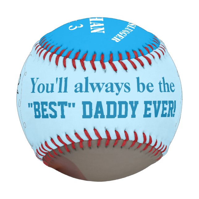 Father's Day Triplet Slugger Blue Baseball (Front)