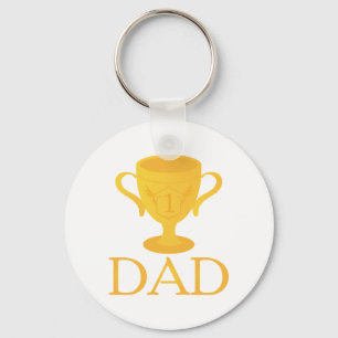 Father's Day Trophy For Number One Dad Gift Keychain