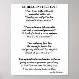 FATHER'S DAY TRUE TRUE LOVE poem Poster