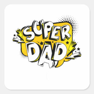FATHER'S DAY TSHIRT SQUARE STICKER
