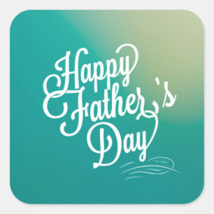 Father's Day Typography design in blue green Square Sticker