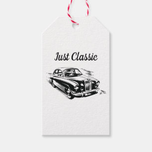 Father's Day Typography Design Just Classic Car Gift Tags