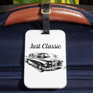 Father's Day Typography Design Just Classic Car Luggage Tag
