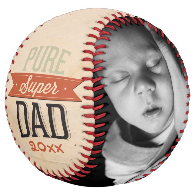 Fathers Day Unique Personalized Super Dad Softball (Angled)
