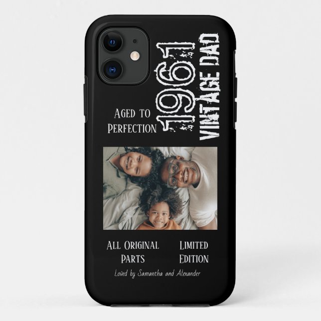 Father's Day Vintage Dad Customize Photo Year Case (Back)