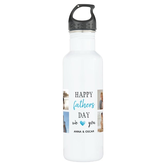 Father's Day Water Bottle |  Personalized Photos (Front)