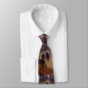 Father's Day Western Horses Pattern Neck Tie