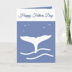 Fathers Day Whale Fin or Customize Card