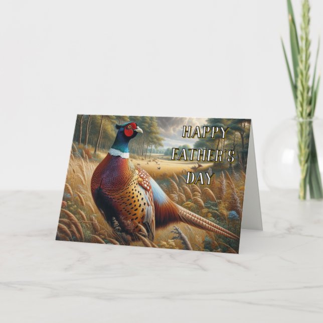  Father's Day Wildlife  Pheasant Greeting Card (Front)