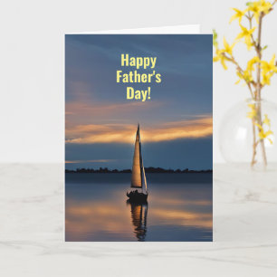 Fathers Day with Beautiful Sailboat and Sunset  Card