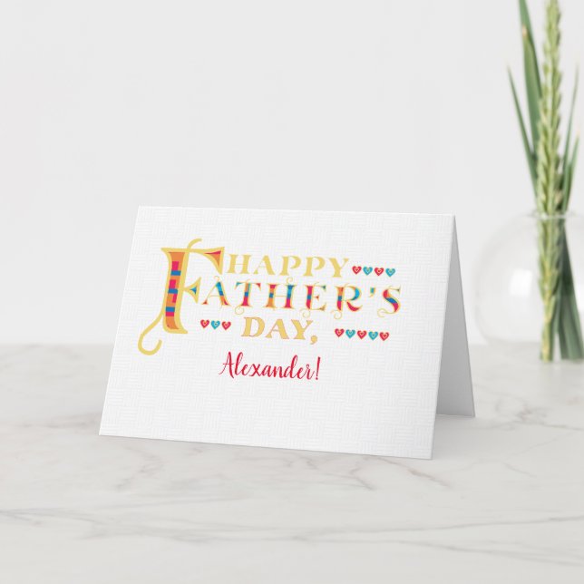 Father's Day with Custom Name Word Art Card (Front)