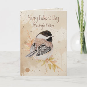Father's day, Wonderful Father Chickadee Bird Card