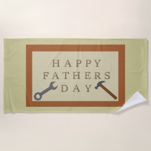 Fathers Day Wooden Sign Beach Towel