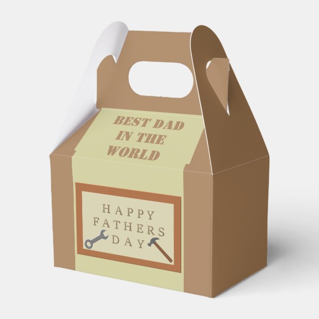 Fathers Day Wooden Sign Custom Favor Box (Front Side)