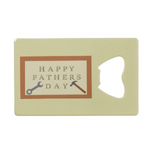 Fathers Day Wooden Sign Custom Message Credit Card Bottle Opener