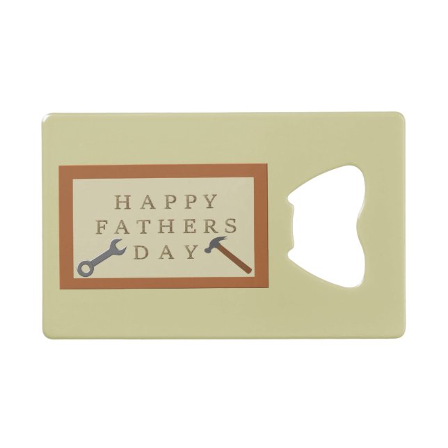 Fathers Day Wooden Sign Custom Message Credit Card Bottle Opener (Front (Horizontal))