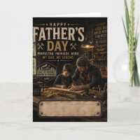 Father's Day Woodworking Father Son Greeting Card