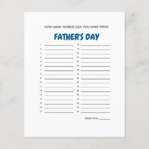 Father's Day Word Maker Game