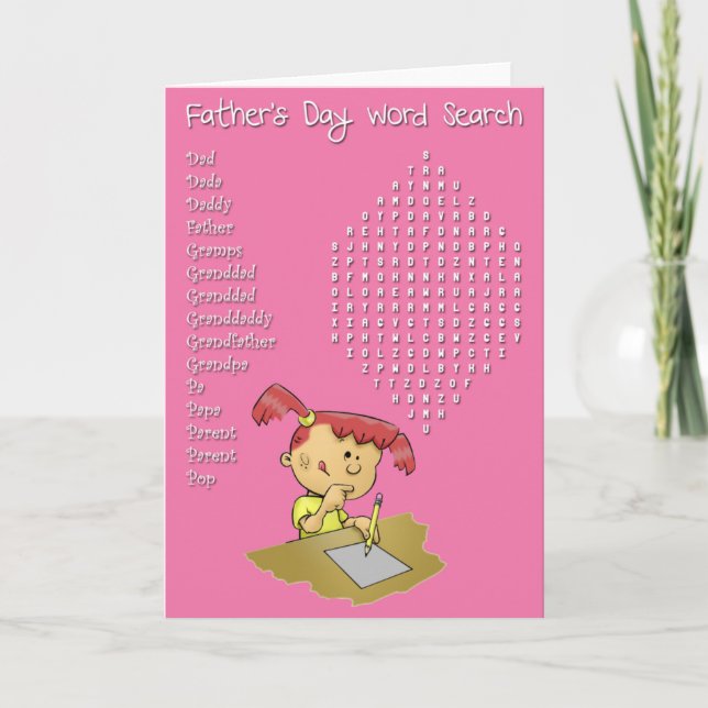 Father's Day Word Search Card (Front)
