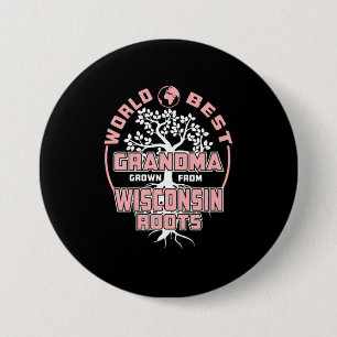 Father's Day World Best Grandma 3 Inch Round Button