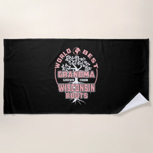 Father's Day   World Best Grandma Beach Towel