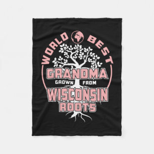 Father's Day   World Best Grandma Fleece Blanket