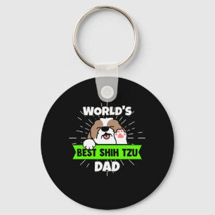 Father's Day   Worlds Best Shih Tzu Dog Dad Keychain