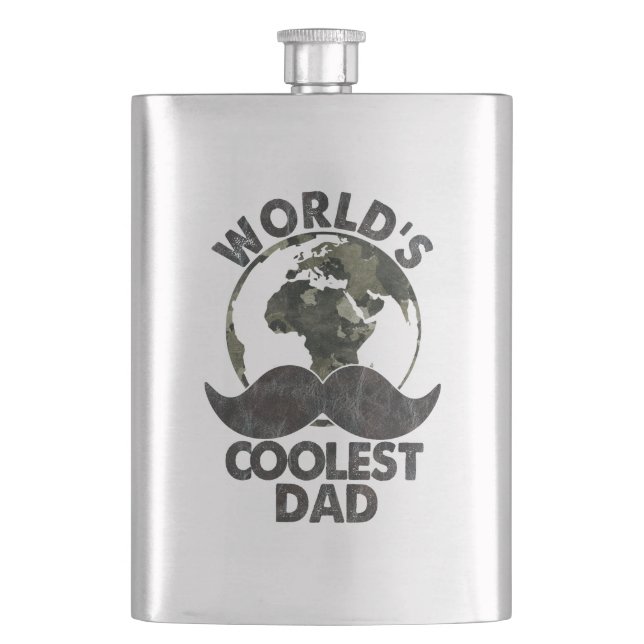 Father's Day World's Coolest Dad Hip Flask (Front)