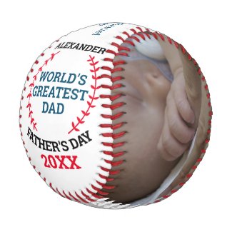 Fathers Day Worlds Greatest Dad Custom Photo Baseball