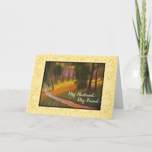 Fathers Day, Yellow my husband my friend Card (Front)