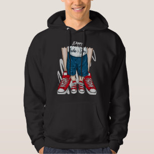 Fathers Son Legs Dad And Son's Feet Footprint ON B Hoodie
