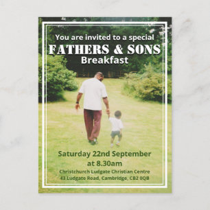 FATHERS & SONS BREAKFAST Personalized Invitation Postcard