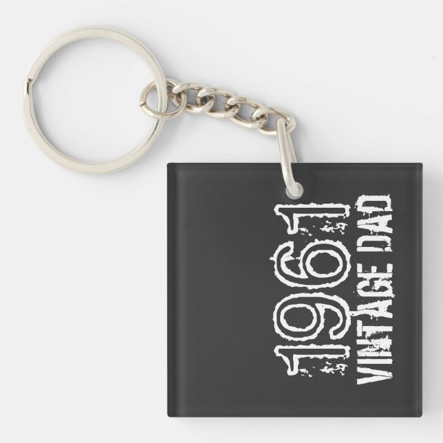 Father's Vintage Limited Edition Customize Year Keychain (Front)