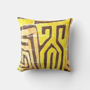 Fatigue Kuba Cloth • Afrocentric Heritage Design Throw Pillow