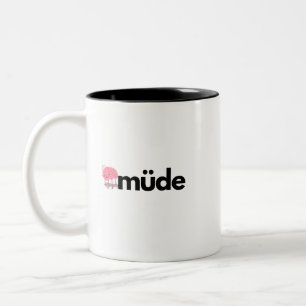 Fatigué – Mot allemand minimaliste Mug à café drôl