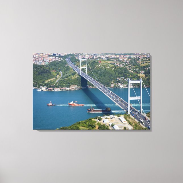 Fatih Sultan Mehmet Bridge over the Bosphorus, Canvas Print (Front)