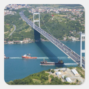 Fatih Sultan Mehmet Bridge over the Bosphorus, Square Sticker