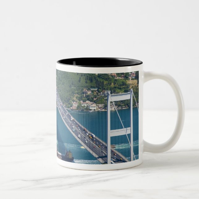 Fatih Sultan Mehmet Bridge over the Bosphorus, Two-Tone Coffee Mug (Right)