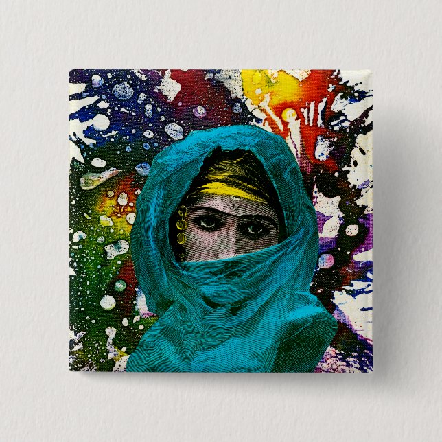 Fatima by Michael Moffa 2 Inch Square Button (Front)