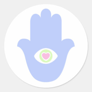 Fatima Eye Heart Hamsa Classic Round Sticker