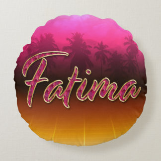 Fatima First Name Golden pink cushion