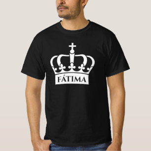 Fátima – White Crown Minimalist Faith Design T-Shirt