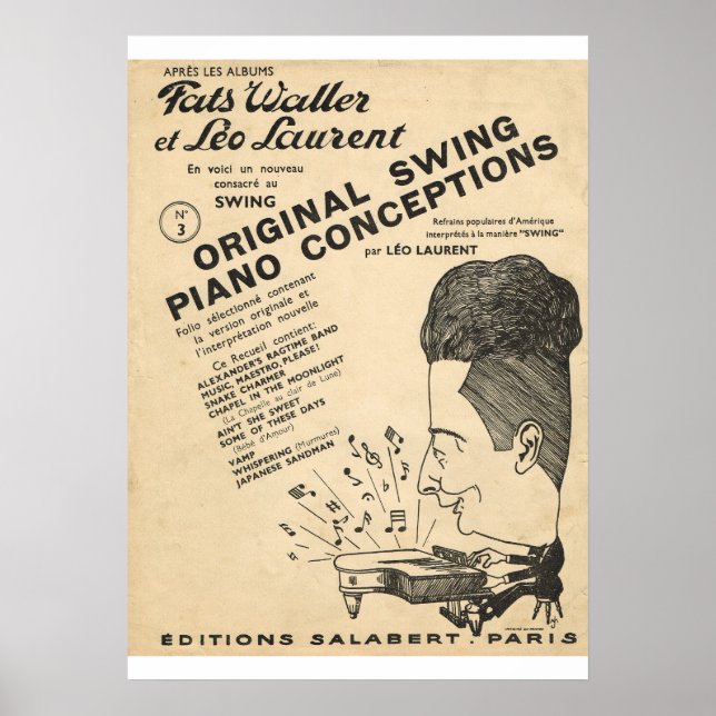 Fats Waller, Original Piano Swing Conceptions Poster (Front)