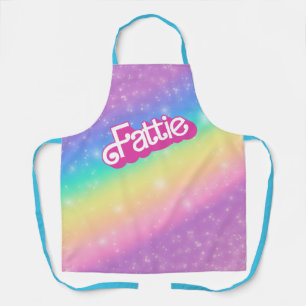 Fattie Plus Size Rainbow Retro 90's Nostalgia Chef Apron